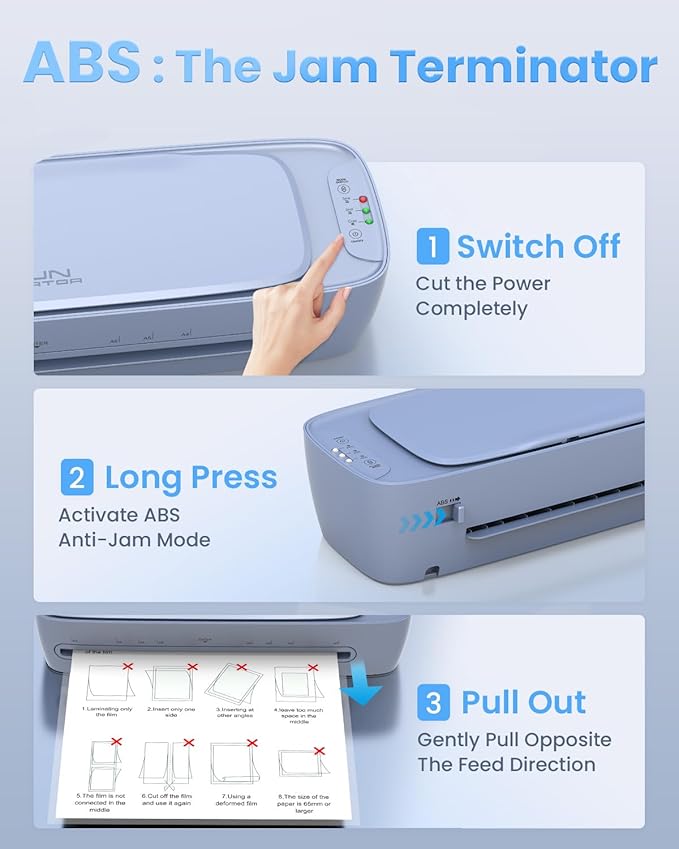 13 Inch Laminator Machine 11x17 with Laminating Sheets Personal Laminator for Teachers, 60S Warm Up Cold Thermal Lamination Machine for Home Office, A3 Laminating Machine Portable Paper Laminate Kit