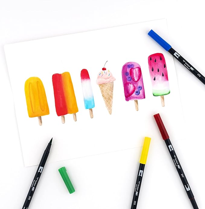 Tombow Dual Brush Marker 10-Piece Set: Primary