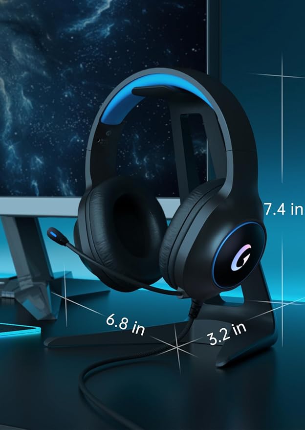 CM7002 Gaming Headset for PS5, PS4, PC, Mac, Switch, Xbox Series, Surround Sound RGB Gaming Headphones with Noise Canceling Microphone, 50MM Dynamic Drivers, 3.5MM Audio Jack, Blue