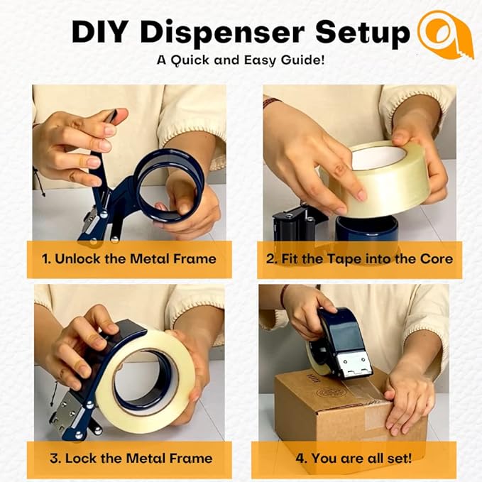 WOD Excell ET-266 Heavy Duty Metal Frame Filament Strapping Tape Dispenser: Fits 2 inch Wide, Blue