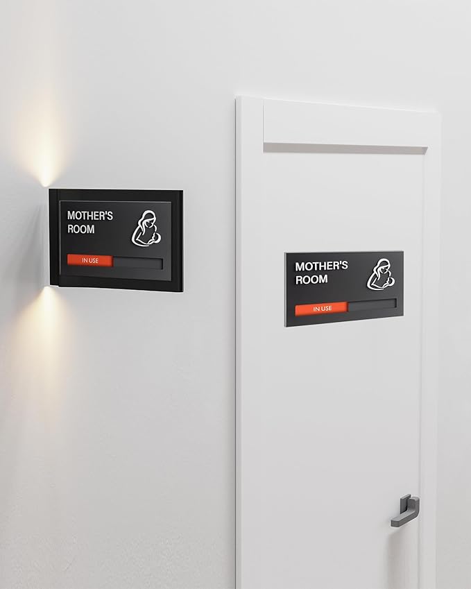 Mother's Room Sign - Breastfeeding Door Sign Available or In Use Slider -Privacy and Room Status Indicator Signs