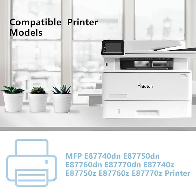 W9160MC W9161MC W9162MC W9163MC Toner Cartridge Compatible for MFP E87740dn E87750dn E87760dn E87770dn E87740z E87750z E87760z E87770z Printer (4-Pack Black Cyan Magenta Yellow)