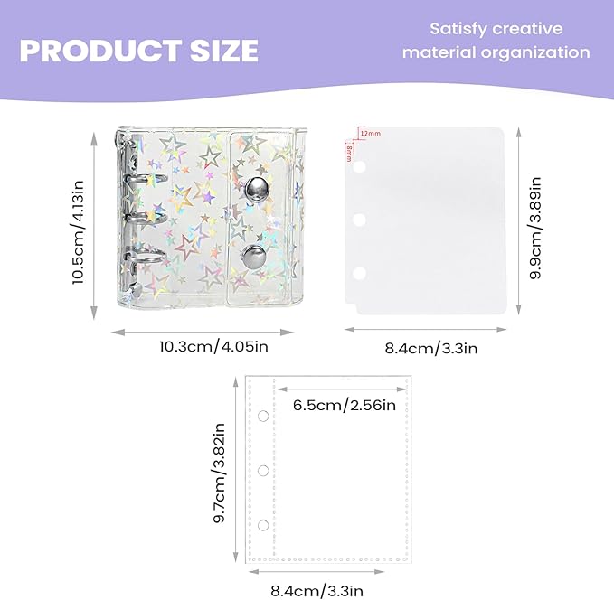Clear Binder Small - Photocard Collecting Notebook | Sealing Sticker Notebook | for Journal Cards Receipts Tickets Small Accessories Students Teachers Office Professionals Administrative Staff School