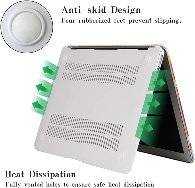 KEROM Compatible with MacBook Air 15 inch Case 2025 2024 2023 M4 M3 M2 A3241 A3114 A2941, Protective Plastic Hard Shell & Keyboard Cover for Mac Air 15 inch Case M4 M3 M2, Has Logo Cutout, Sunflower