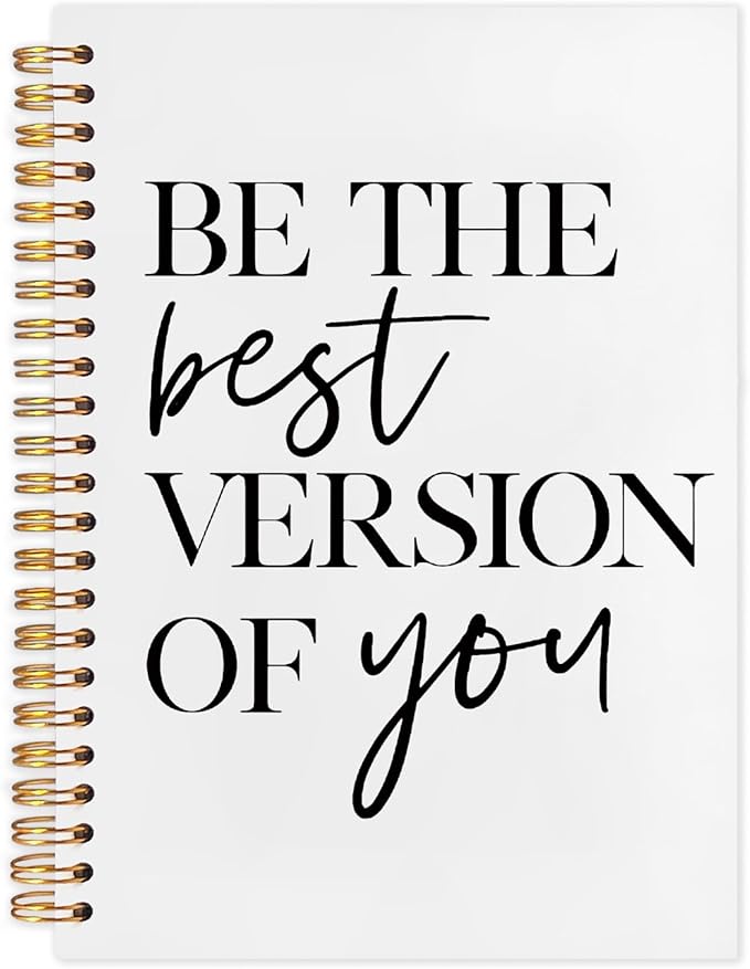 SNNDER Be the Best Version of You Motivational Notebook Journal, Motivational Gifts for Women Men, Positive Affirmation Journal, Hardcover Spiral Notebooks 5.5x8.3 Inch