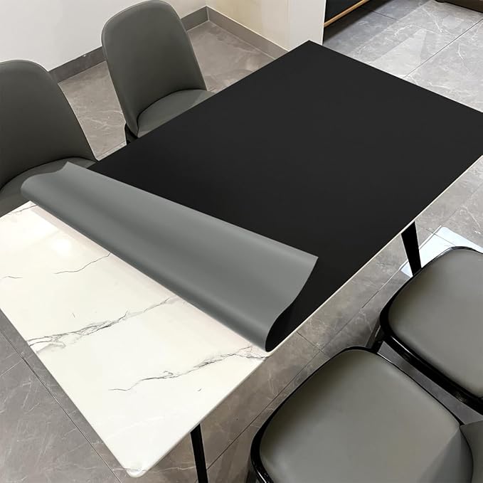 Table Pad Protector for Dining Room Table - Can Be Used On Both Sides Waterproof and Easy to Clean Good Flatness Used for Dining Table(Black+Gray 54x72)