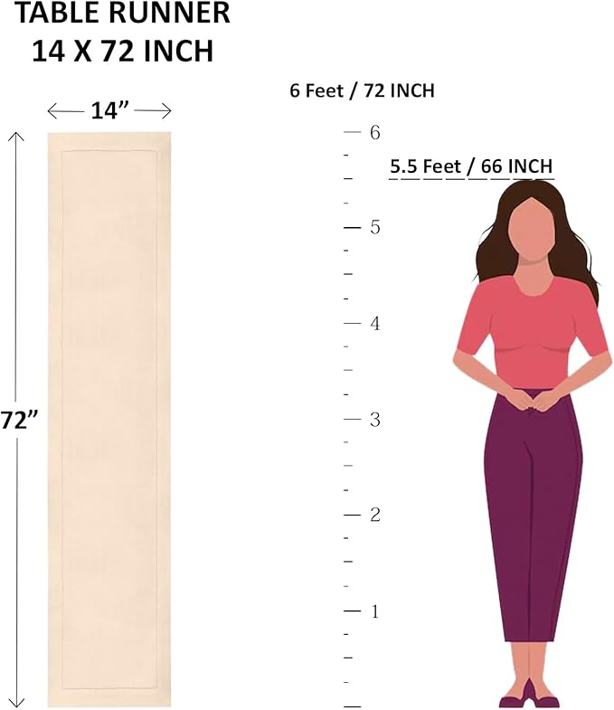 Solino Home Linen Vintage Khaki Table Runner 72 Inches Long - 100% Pure Linen 14 x 72 Inch Table Runner for Fall, Autumn, Thanksgiving - Fete