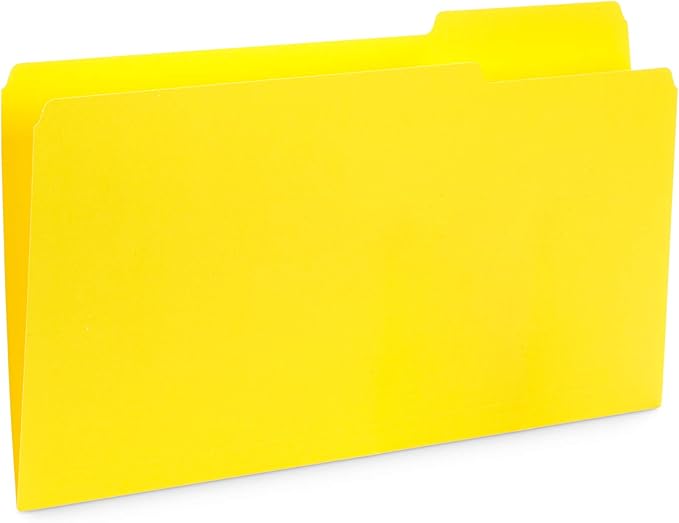 Blue Summit Supplies Colored File Folders Legal Size, 1/3 Cut Tab, Great for Organizing and Easy File Storage, 100 Per Box