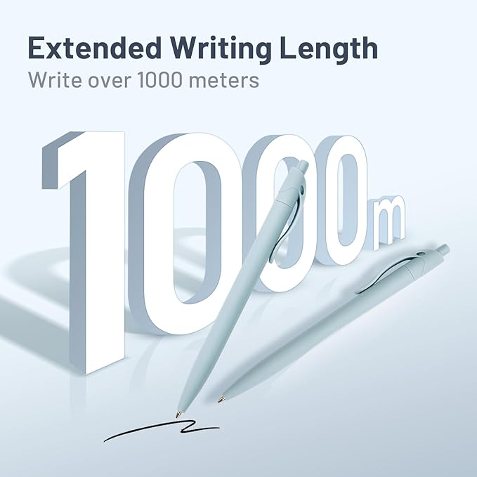 BallPoint Pens, 50 Pack (BLACK Ink),Bulk Pens, Light Blue/Mint Green Barrel,Click Pens for Office Home and School, Retractable Ballpoint Pens, Medium Point, 1.00MM (Light Blue/Mint Green)