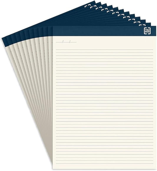 TRU RED Staples TR58194 Notepads, 8.5-Inch x 11.75-Inch, Wide Ruled, Ivory, 50 Sheets/Pad