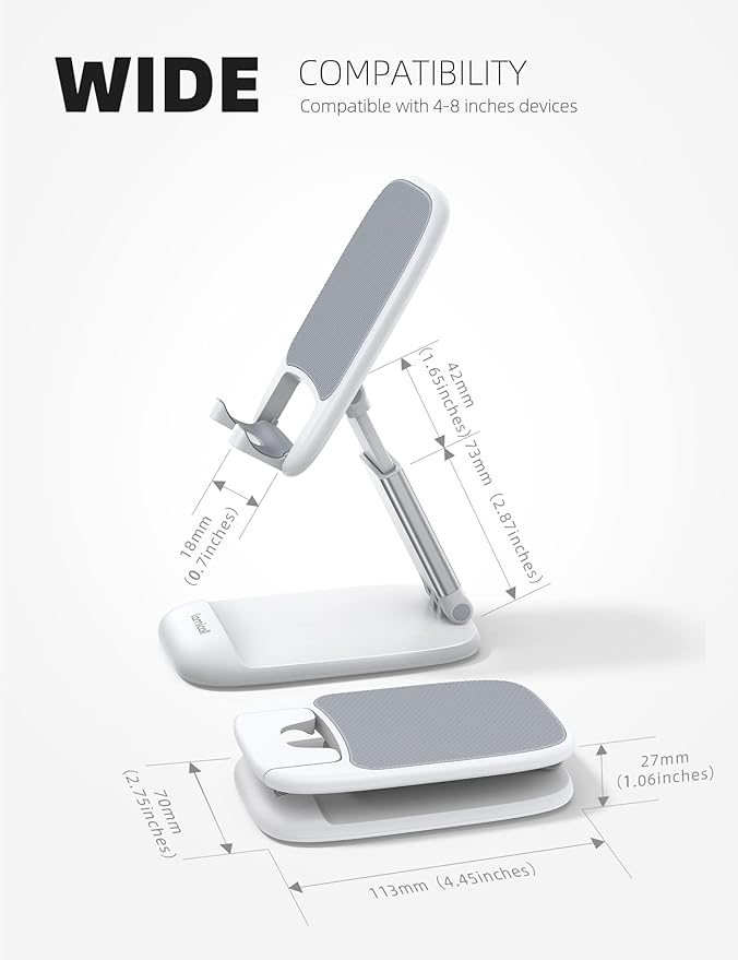 Lamicall for Mother Mom, White Phone Stand, Birthday Gifts for Father Teens Girls Boys Desk Accessories for iPhone Holder