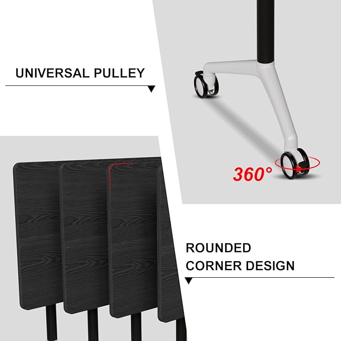Conference Room Table with Flip-Top Design for Dynamic Meetings, Business Table Computer Desk with Heavy-Duty Frame,Foldable Seminar Meeting Tables for Home Office (2, F, 47.2IN)