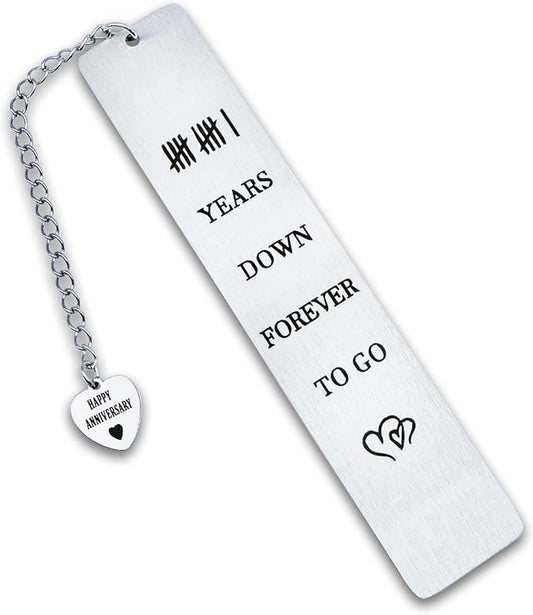 11th Year Anniversary Bookmark Gifts for Her Him Steel Anniversary Birthday Gifts for Couple Wedding Steel Gift for Husband Wife Reading Mark for Women Men Boyfriend Girlfriend