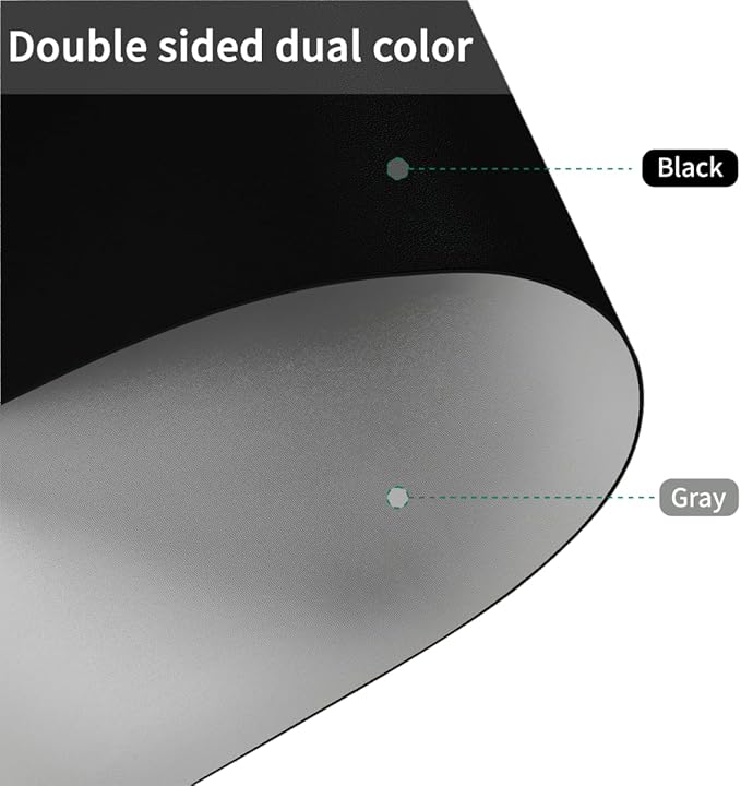 Leather Table Cover,1.8mm Thick,40x60 Inch Table Protector,Table Protector for Dining Room Table,Table Pads for Dining Room Table Rectangular.(Black+Gray,40x60)