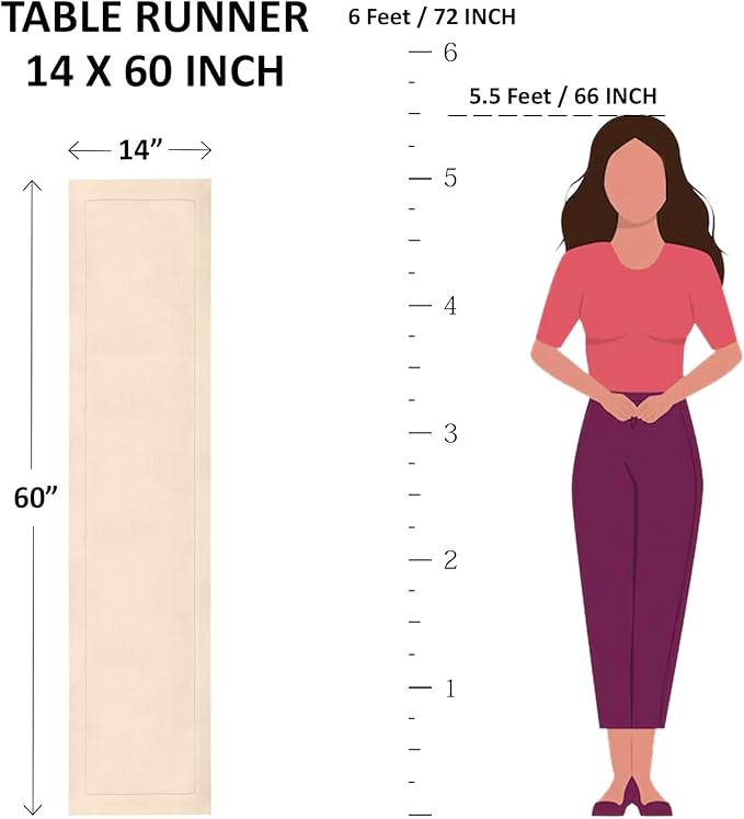 Solino Home Linen Table Runner 60 Inches - 100% Pure Linen Golden Straw Table Runner 14 x 60 Inch Ideal for Dresser and Coffee Tables - Fall, Autumn, Thanksgiving - Fete