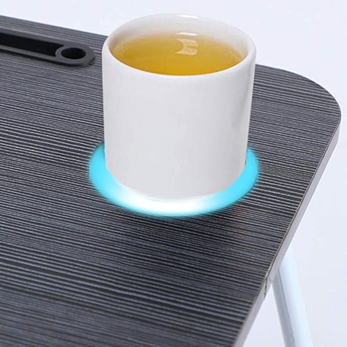 Home Office Lap Desk with Storage Drawer, Cup and Phone Holder, Laptop Bed Tray Table, 23.6" Foldable Desk, Laptop Stand for Breakfast, Working, Writing, Gaming and Drawing