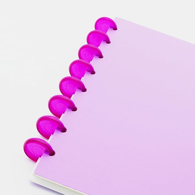 100pcs Discbound Notebook Discs DIY Planner Accessories fits for Tul,Levenger,Arc,Happy Planner,Talia(Transparent Purple,1.1inch/28mm)