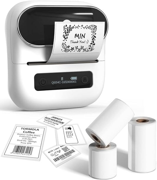 Phomemo M220 Label Maker, New Flagship 3.14 Inch Bluetooth Portable Thermal Label Printer for Barcode, Address, Labeling, Mailing, File Folder, Easy to Use, Support Phone&PC