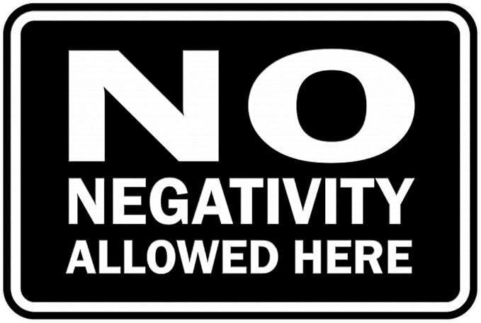 Signs ByLITA Classic Framed No Negativity Allowed Here Sign (Black) - Small 1 Pack