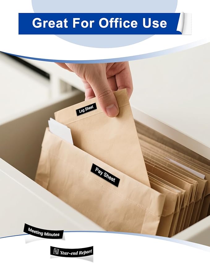 BOYEEZON Label Maker Tape 12mm 0.47 Black Replacement for Brother P Touch Label Tape TZe-335 TZ TZe 12mm 0.47 Laminated White on Black for Brother PTD210 PTD400 PTD410 PTD600, 4 Packs