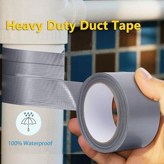 Duct Tape Heavy Duty Waterproof, 30 Yards x 2 Inch, 12 Roll Pack Duct Tape Bulk, Strong, All-Weather, No Residue, Silver