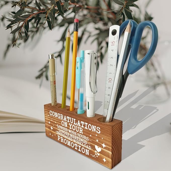 FOKCBOCM Promotion gift for Coworker Leader, Thank you Appreciation Birthday Gift for Mentor Leader Coach Boss, Going Away Gift Retirement Gift for Coworker Boss, Farmhouse Organizer Pen Holder-DBB13