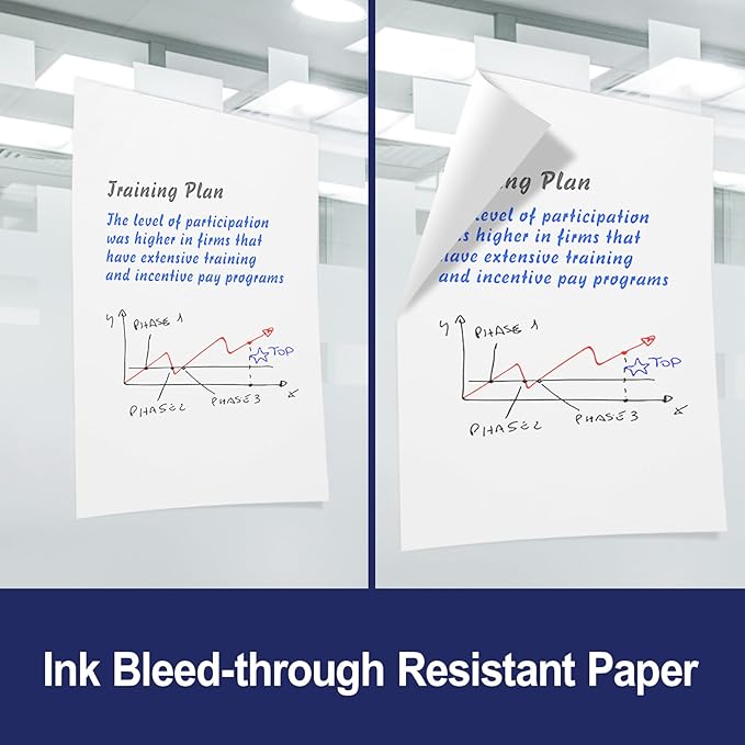 Comix Sticky Easel Pad, 25 x 30 Inches Flip Chart Paper for Teachers, Large Self Stick Easel Paper for Office School Classroom Supplies, 30 Sheets/Pad, 10 Pads/Pack