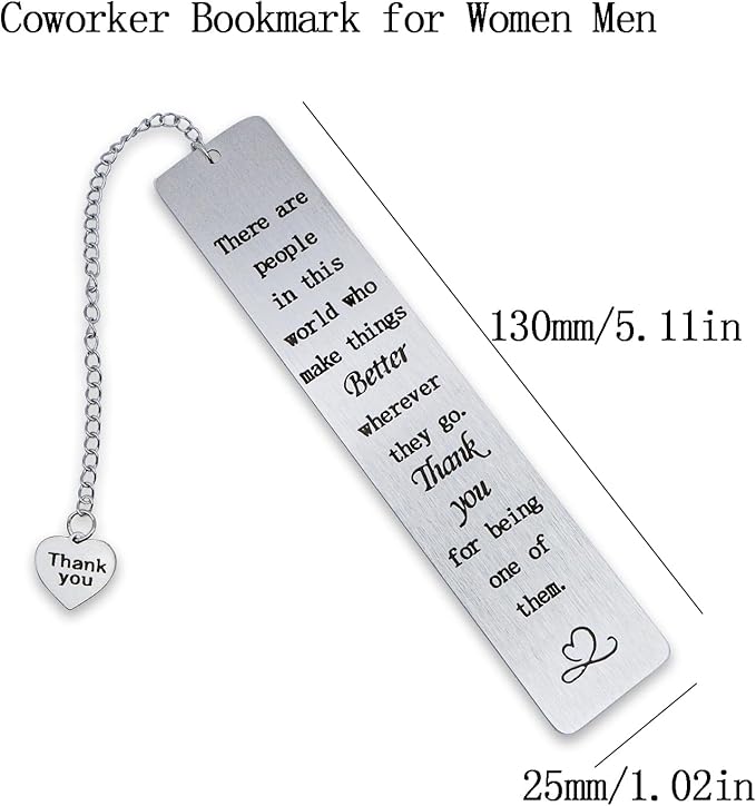 Coworker Leaving Gifts Appreciation Bookmark for Women Men Boss Lady Friends Work Bestie Thank You Office Gifts for Coworker Colleague Employee Birthday Christmas Retirement Gifts for Him Her