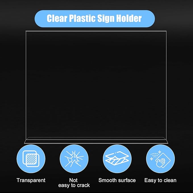 3 Pack Acrylic Sign Holder 8.5x11 Inches,Horizontal T Shape Clear Sign Holder,Double Sided Clear Frames,Plastic Paper Flyer Display Holders,Menu Table Stand for Office,Store,Restaurant