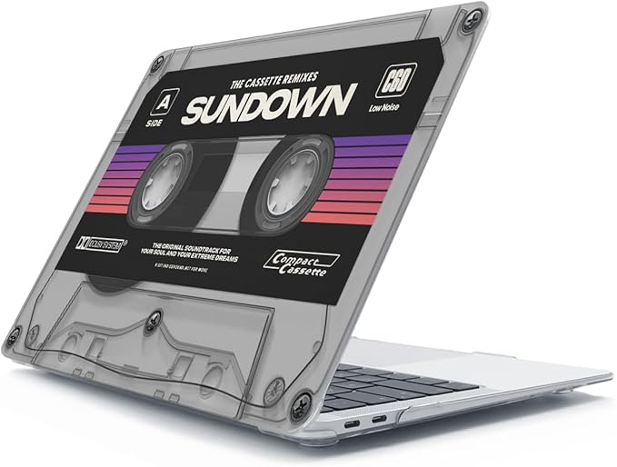 Compatible with MacBook Air 13 inch Case 2022 2021-2018 A2337 M1 A2179 A1932 Retina Display with Touch ID, Plastic Hard Shell Case +Keyboard Cover+Screen Protector+Webcam Cover, Cassette Tape