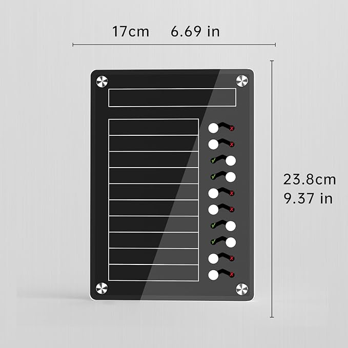 NiHome Black Acrylic Magnetic to Do List Planning Board with Sliders & Desktop Stand,Chore Chart for Kids & Adults,Checklist Routine Chart Task Board for Fridge & Desk,For Magnetic Metal Surfaces Only