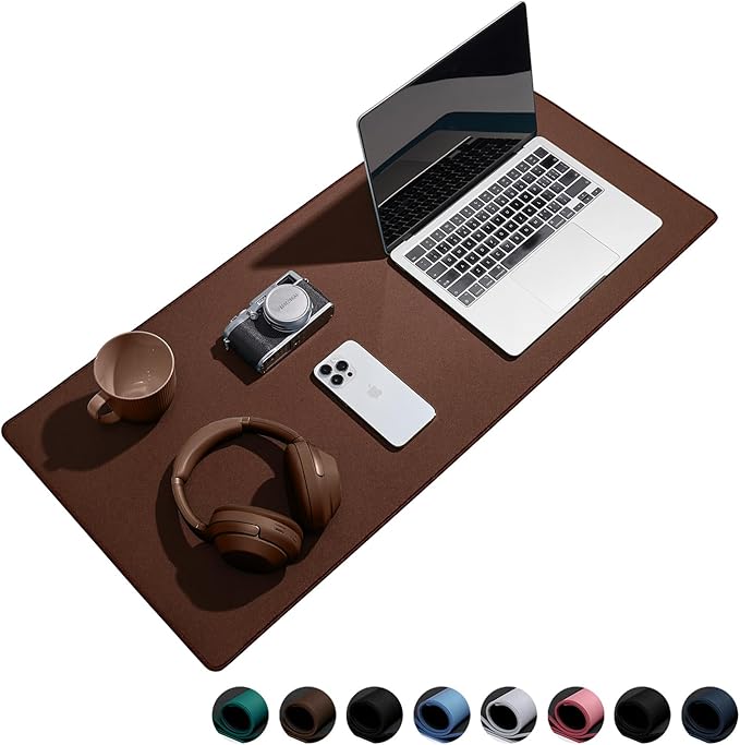 Waterproof Large Gaming Mouse Pad with Durable Stitched Edges, Non-Slip Rubber Base, Grainy Jacquard Mouse Mat Desk Pad for Home Office Gaming, 27.5"*11.8"*0.12", Coffee
