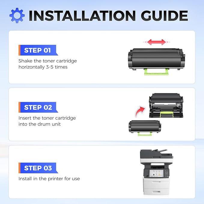 62D1000 Toner Cartridge Black 1-Pack Replacement for Lexmark 621 62D1000 621H 62D1H00 Toner Compatible with Lexmark MX711DE MX710 MX710DE MX710DHE MX810 MX810DE MX811 MX811DE MX812 MX812DE Printer Ink