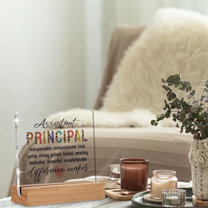Assistant Principal Gifts for Women Men, Assistant Principal Appreciation Gifts Back to School, Unique Office Decorative Signs Plaque for Desk