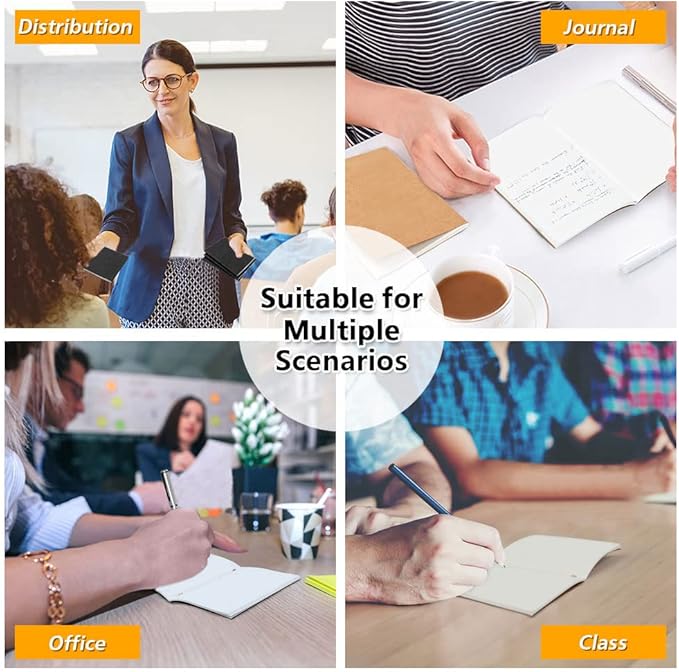 feela 170 Pack Blank Kraft Notebooks, Unlined Sketchbook Mini Cute Note Pad for Drawing Writing, Journal Bulk For Kids Students Office School Supplies, A6, 48 Pages, 4.25” X 5.5”, Black and Brown