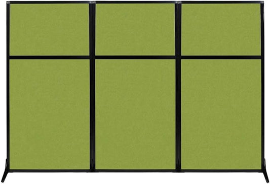 Versare Workstation Partition | Portable Wall Divider | Modern Office Cubicle | Free Standing Privacy Screen | Flexible Work Space | 99" x 70" Lime Green Fabric Panels