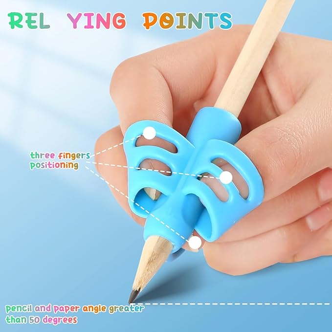 SANNIX 8 Pack Pencil Kids Grips for Kids Handwriting, Pencil Holder Grip Posture Correction Training Pen Writing Aid Tool for Kid Preschools PKidsosture Correction Training Elementary Teaching Tools