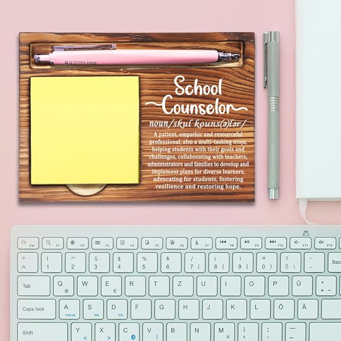 School Counselor Gifts, Thank You Appreciation Gifts for School Counselor, Going Away Gift Retirement Gift for School Counselor Coworker Boss,Counselor Office Self-Stick Note Pad Holders-DW12