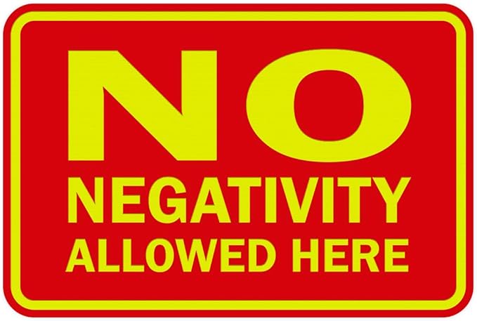 Signs ByLITA Classic Framed No Negativity Allowed Here Sign (Red/Yellow) - Medium 10 Pack