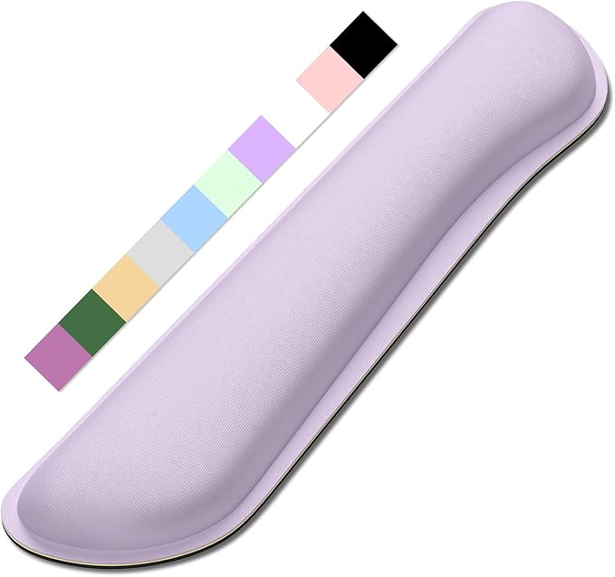 Dapesuom Enlarge Keyboard Wrist Rest, Cute Memory Foam Keyboard Wrist Cushion for Computer Desk Mats Support, Typing Pain Relief Ergonomic Mouse Pad Rests with Non-Slip Base for Gaming, Laptop, Purple