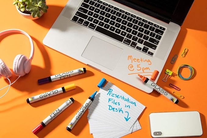 Glass Pen Window Marker: Liquid Chalk Pens for Glass, Whiteboard Markers with Washable Paint - Graduation, Car Windows, Mirror Pen, Storefront, Wedding, Parade, Party & Holiday (Black, Jumbo Tip)