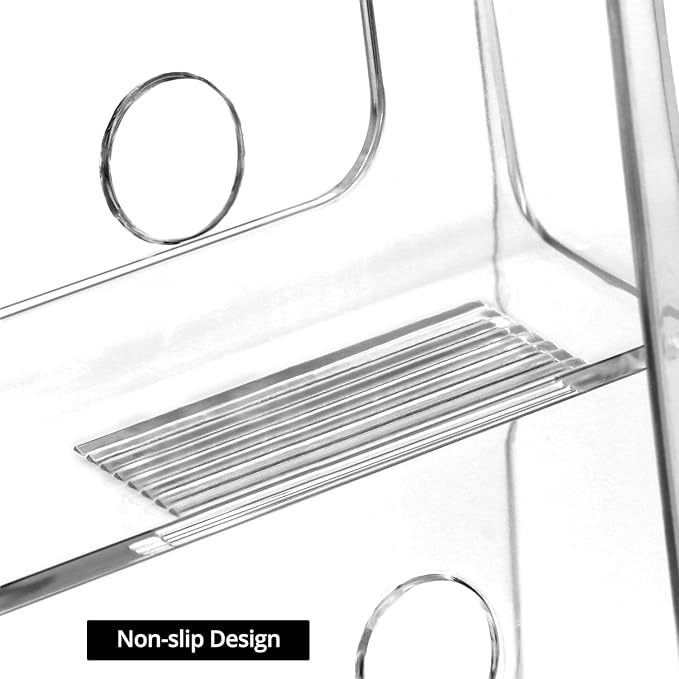 QWORK 2 Pack Acrylic Brochure Holder, 8.5 x 11 inch 4-Tier Literature Pamphlet Flyer Holder, Magazine Booklet Organizer Stand with Removable Divider