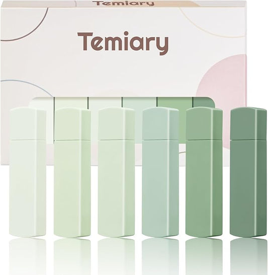 Temiary 6Pcs Mini White Correction Tapes, Quick Dry Smooth Pull Out for Writing, Aesthetic Cute Correction Tape Set Easy To Use for Students School Office Supplies (Green)