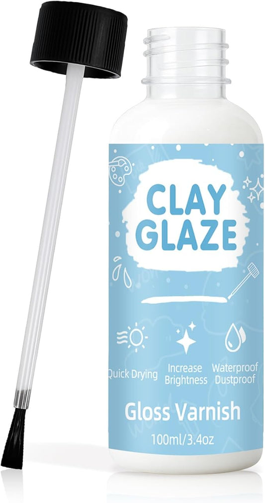 100ml Air Dry Clay Glaze, Clay Varnish Used to Prevent Clay Cracking, Scratches, and Wear, Improve Clay Gloss, for Ceramics, Oil Paintings, Wood