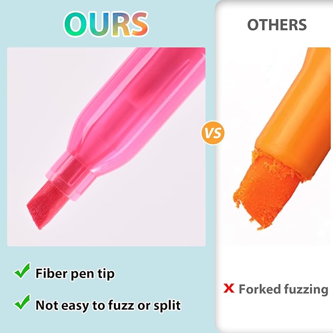 SMELHA Highlighters - 100 Pack Assorted Colors, 6 Colors Bulk, Chisel Tip, Quick Dry, Suitable for Offices, Schools, Home