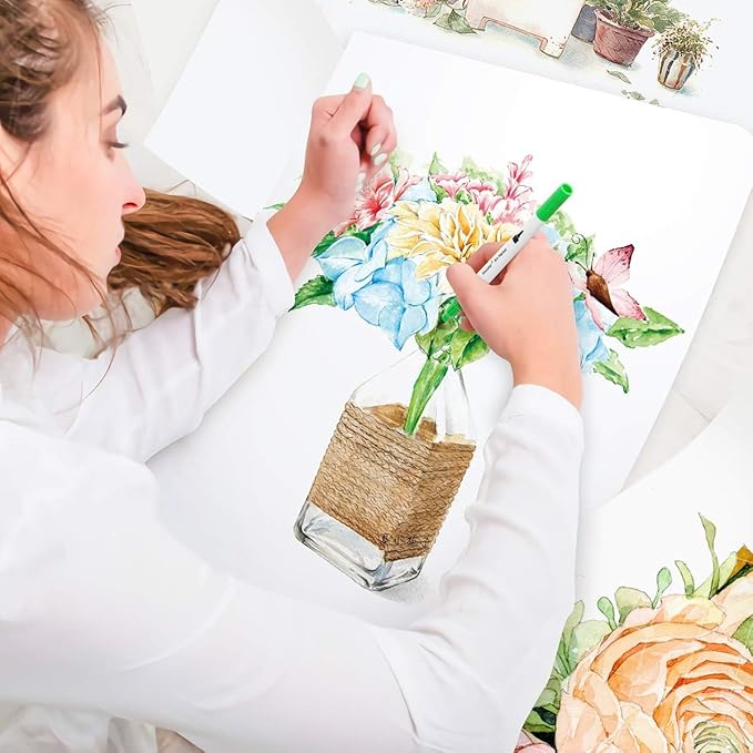 Soucolor Teacher Appreciation Gifts, College Graduation Gifts, 36 Colors Dual Tip Art Brush Markers Pens for Adult Coloring Books Kids Note taking Planner Lettering Drawing Preppy School Stuff