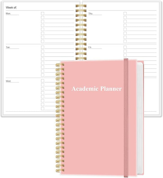 Academic Planner for 2026 or Anytime - 5.8" x 8.5" Undated Weekly Student Planner For Homeschool, High School, College & Nursing Students, 200 Pages, Pink