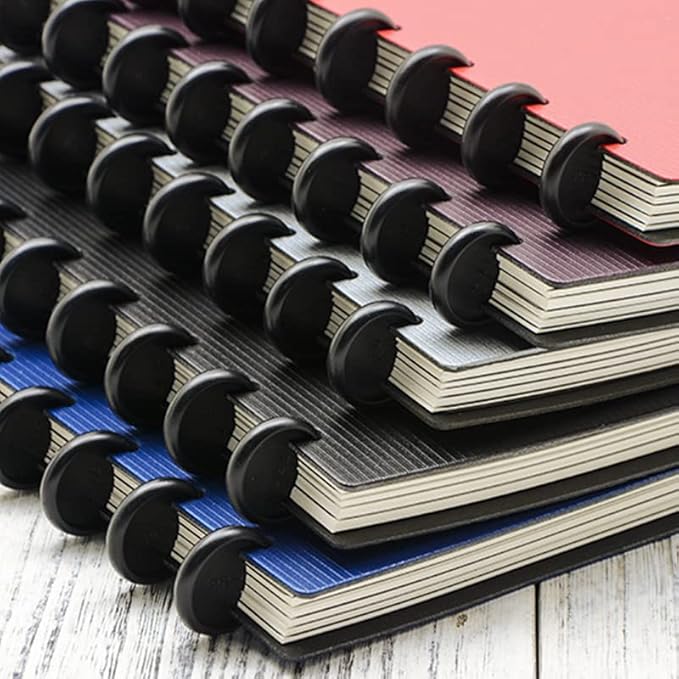 100pcs Discbound Notebook Discs DIY Planner Accessories fits for Tul,Levenger,Arc,Happy Planner,Talia(Black,0.7inch/18mm)