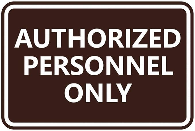 Signs ByLITA Classic Framed Authorized Personnel Only Sign (Dark Brown) - Medium 10 Pack