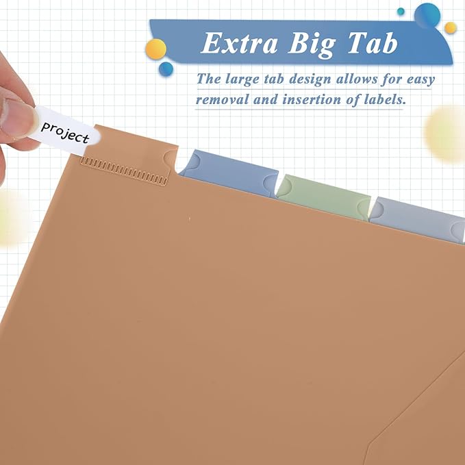 32 Pcs/4 Sets 8 Tab Binder Dividers with Pockets Plastic Tabs Dividers for 3 Ring Binder with Pockets Colorful Sturdy Subject Notebook Divider for Office School Home Business Organizer (Boho)